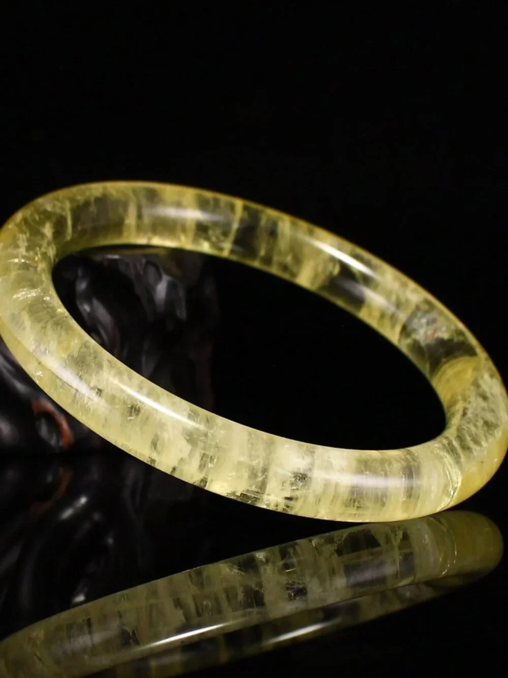 Natural Brazil Yellow Quartz Citrine Bangle Bracelet 40.1g 60.5mm I.D Certified